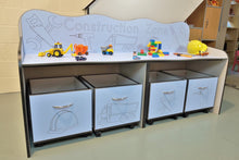 Load image into Gallery viewer, construction bench with mobile storage boxes