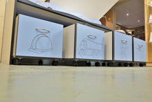 Load image into Gallery viewer, construction bench with mobile storage boxes