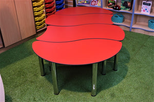 red classroom table